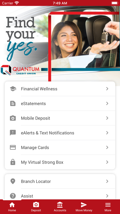 Quantum Credit Union Screenshot