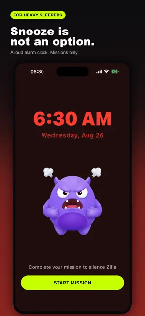 Wakezilla: Alarm & Missions screenshot 1