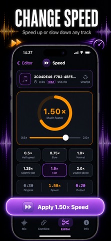 Combine Audio -Music,Mp3 Mixer iPhone screenshot