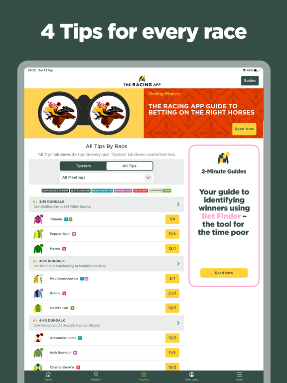 The Racing App iPad screenshot 6 - Sports app