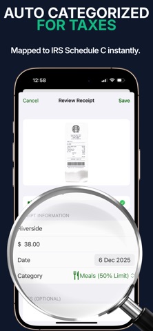 Receipt Scanner: VaultTax AI iPhone screenshot