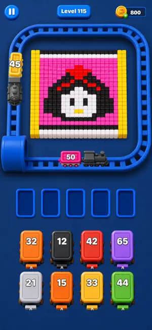 Train Pixel Color Match Puzzle screenshot 2