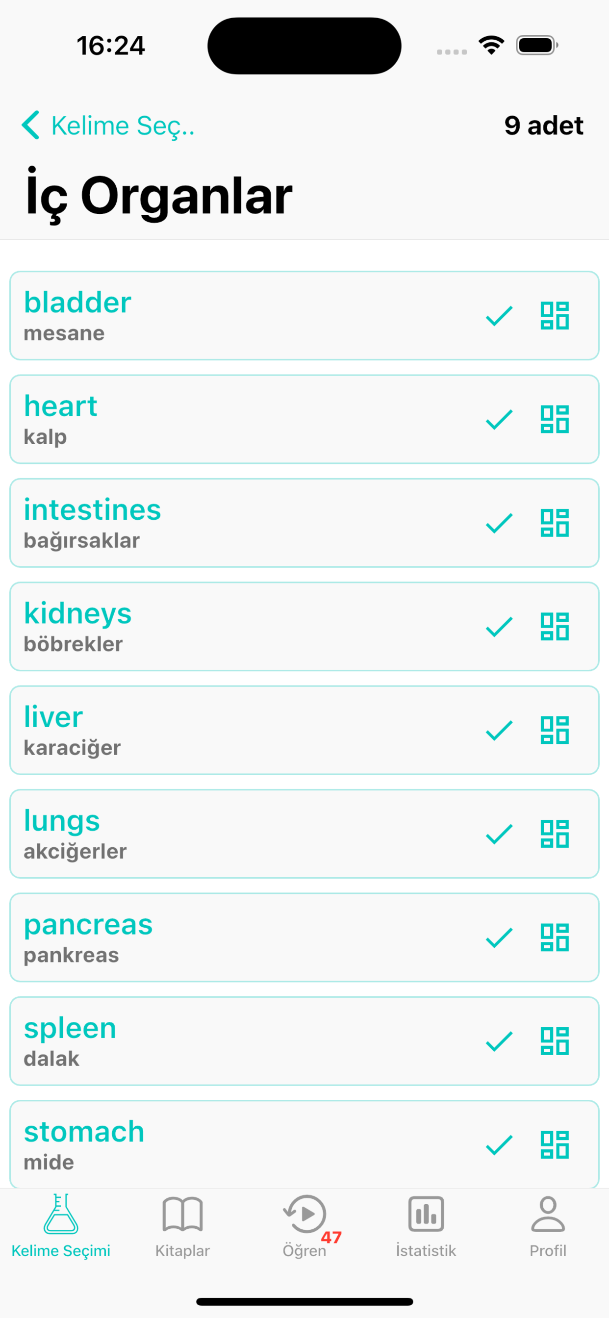 İngilizce Kelime Ezberleme App
