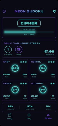 Neon Grid Sudoku screenshot