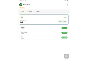 SalatTrack iPad screenshot