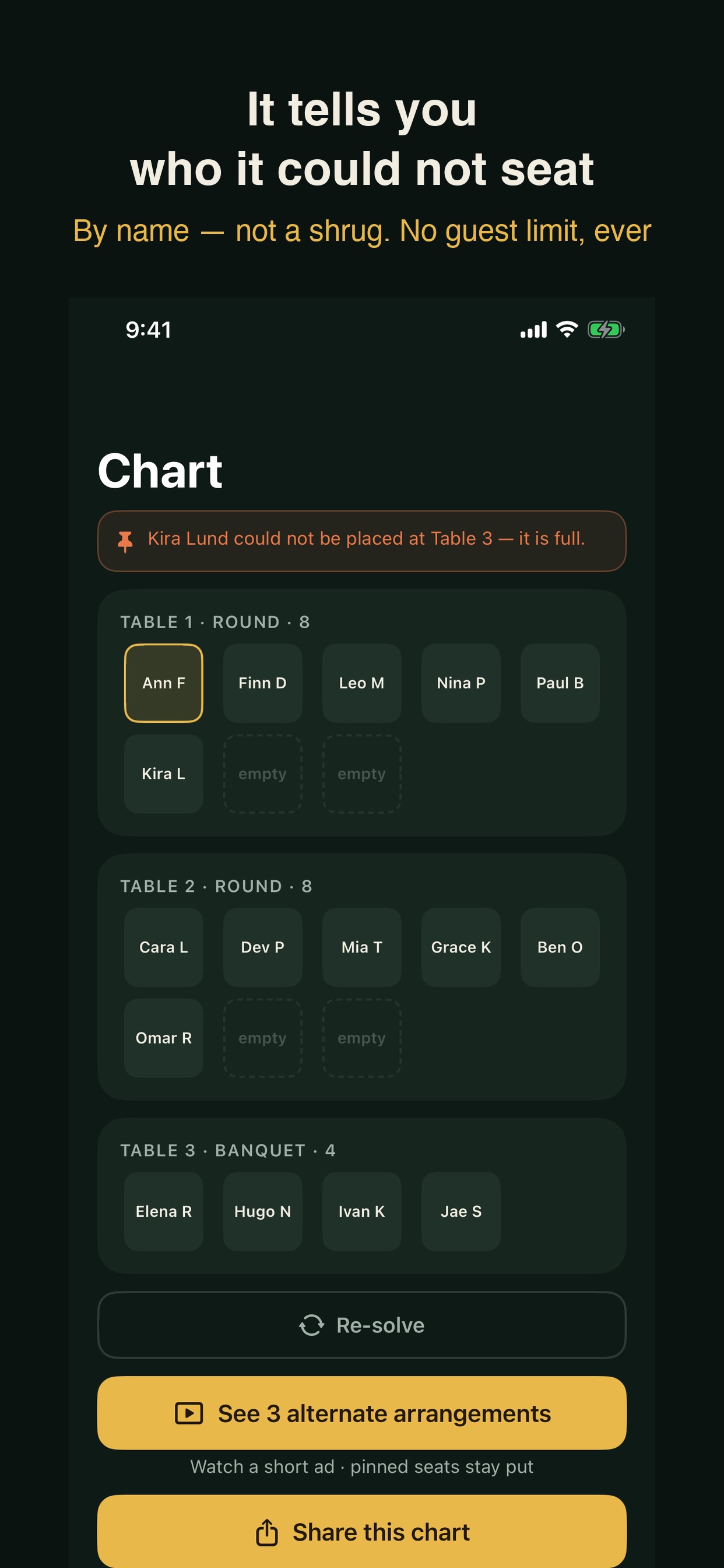Screenshot 1 of Seating Chart: Seat Rules