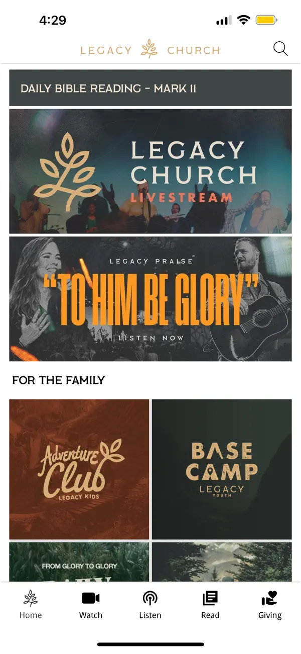 Screenshot #1 pour The Legacy Church App