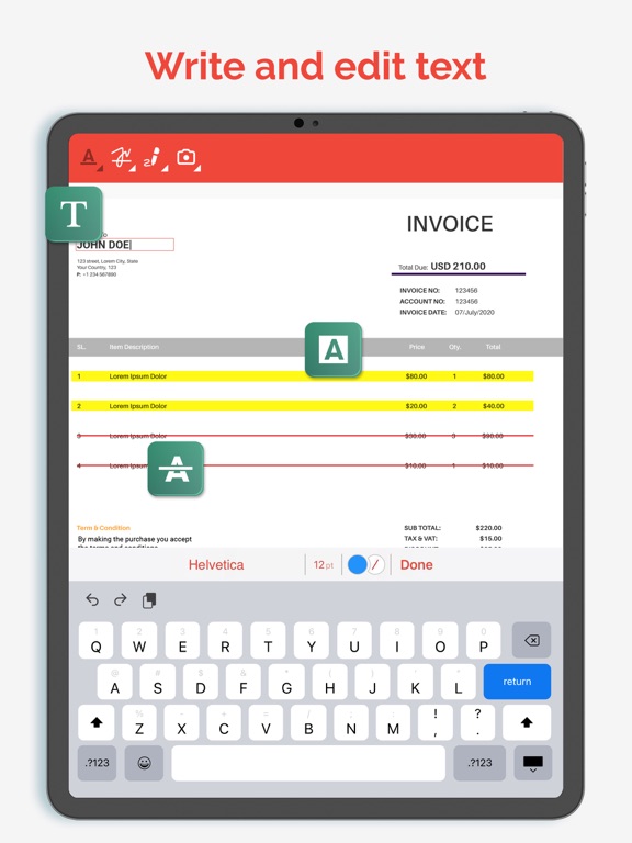 PDF Editor Docs files scanner iPad screenshot 5 - Productivity app