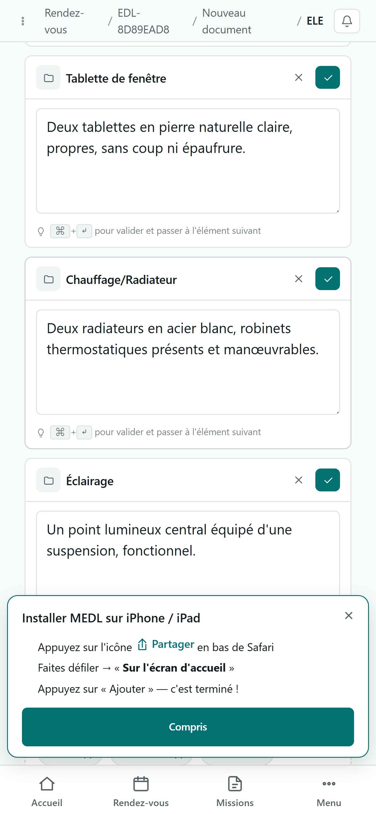 Screenshot 3 of Mon état des lieux