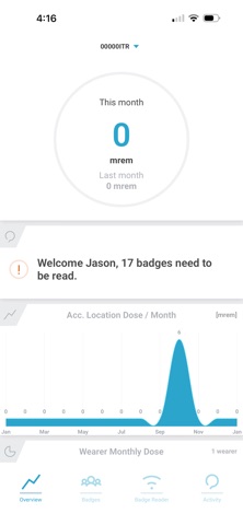Instadose Companion Mobile App iPhone screenshot