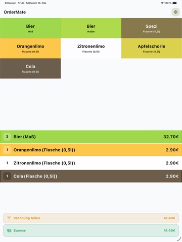 OrderMate iPad screenshot
