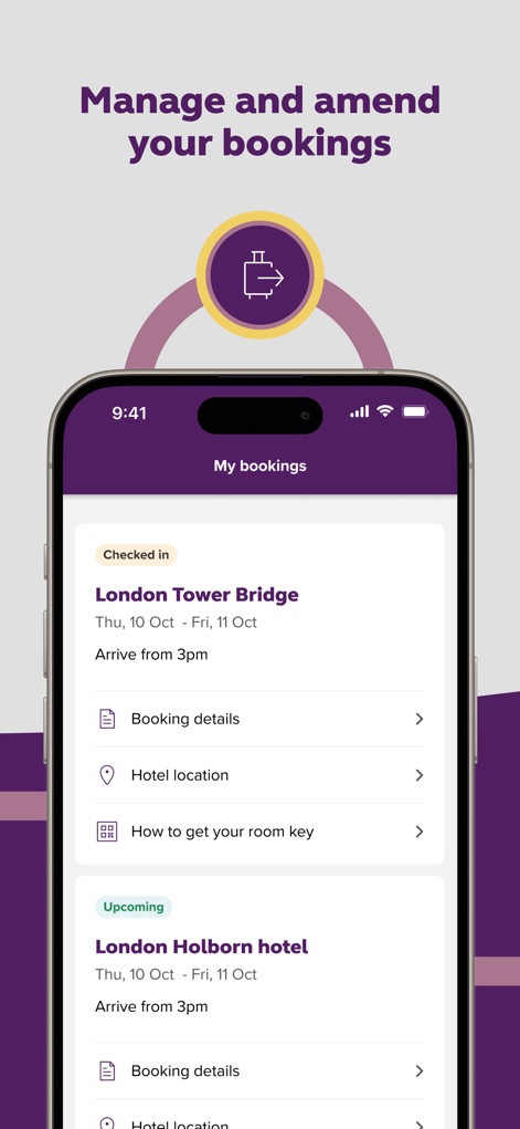 Premier Inn Hotels - Users can efficiently manage their reservations, accessing comprehensive booking details and pinpointing hotel locations with ease.