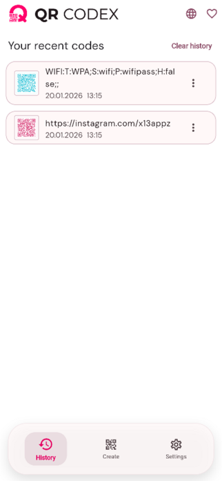 QR CODEX - GENERATE QR CODES Screenshot 3 of 4