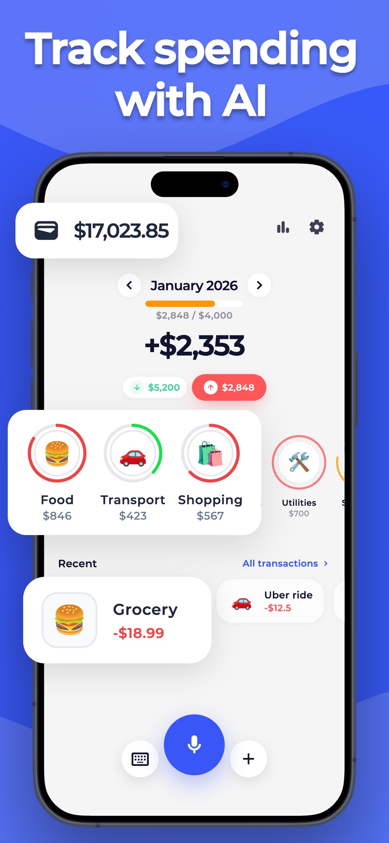 Expense Tracker: Budget AI screenshot 1