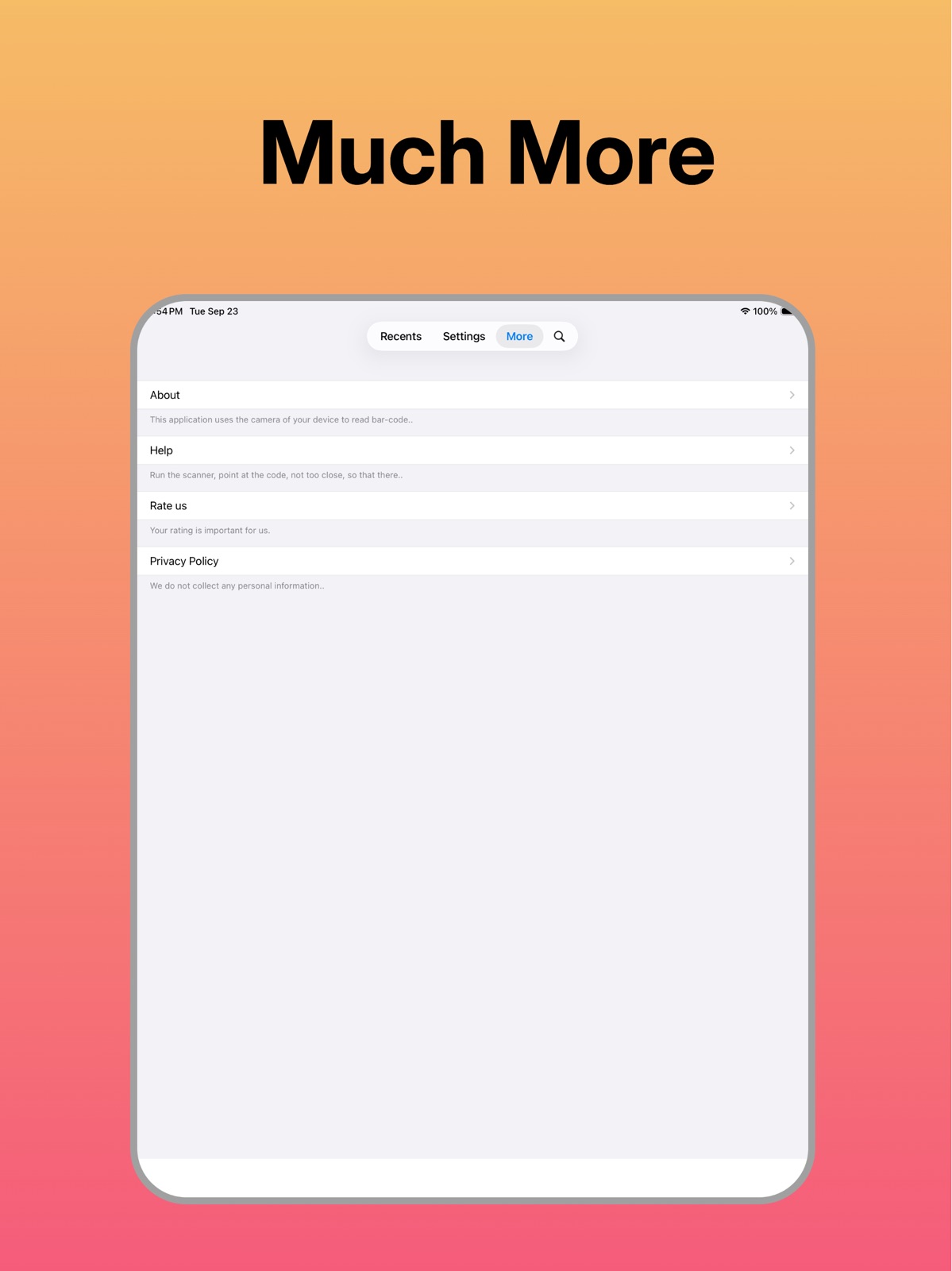 Barcode Scanner-QR Code Scan ipad screenshot 2