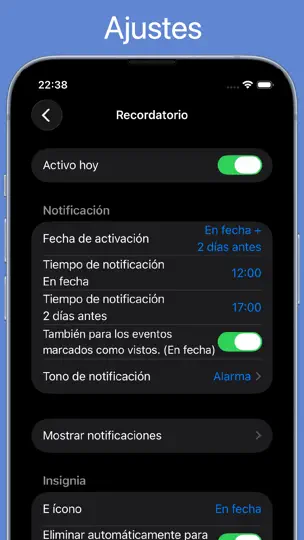 Captura de pantalla de BirthdaysPro en iPhone 7