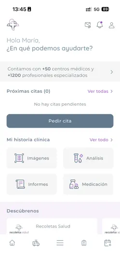 Captura de pantalla de Recoletas Salud en iPhone 3