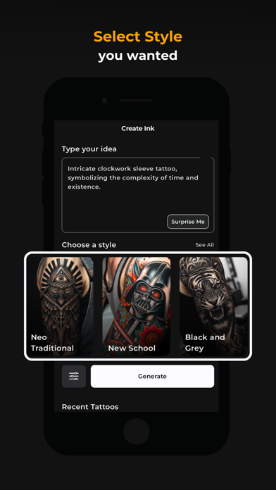 AI Tattoo Generator: CreateINK Screenshot