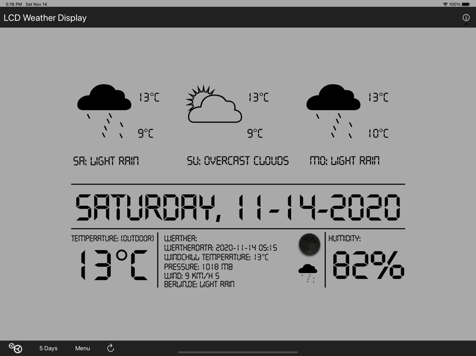 #1. LCD Weather Display (iOS) 由: Kai Bruchmann