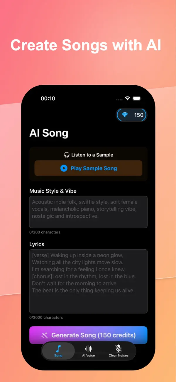 Screenshot #2 pour Générateur Voix & Chansons