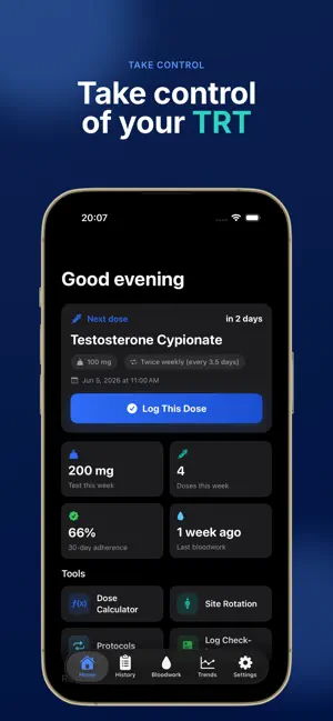 TRT Tracker: Log Testosterone screenshot 1