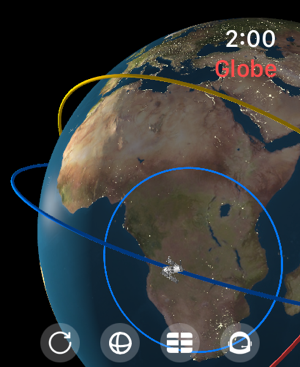 Captura de pantalla 3D de l'ISS Real-Time Tracker