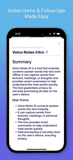 ‎Notes vocales AI Live Transcribe Capture d'écran