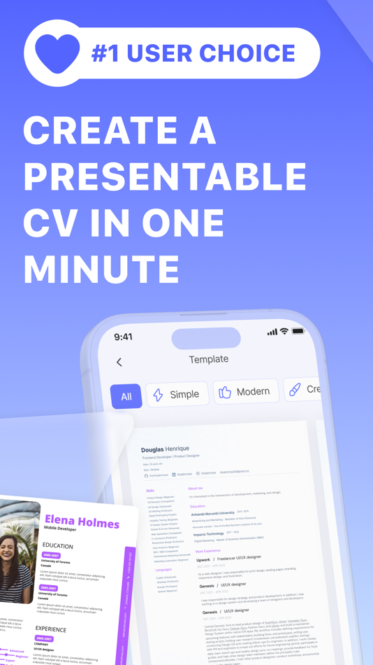 #1. AI Resume Builder-CV Maker PDF (iOS) 由: Piotr Kalita