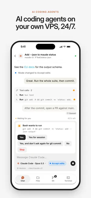 Maude: AI Coding Agents & SSH screenshot 1