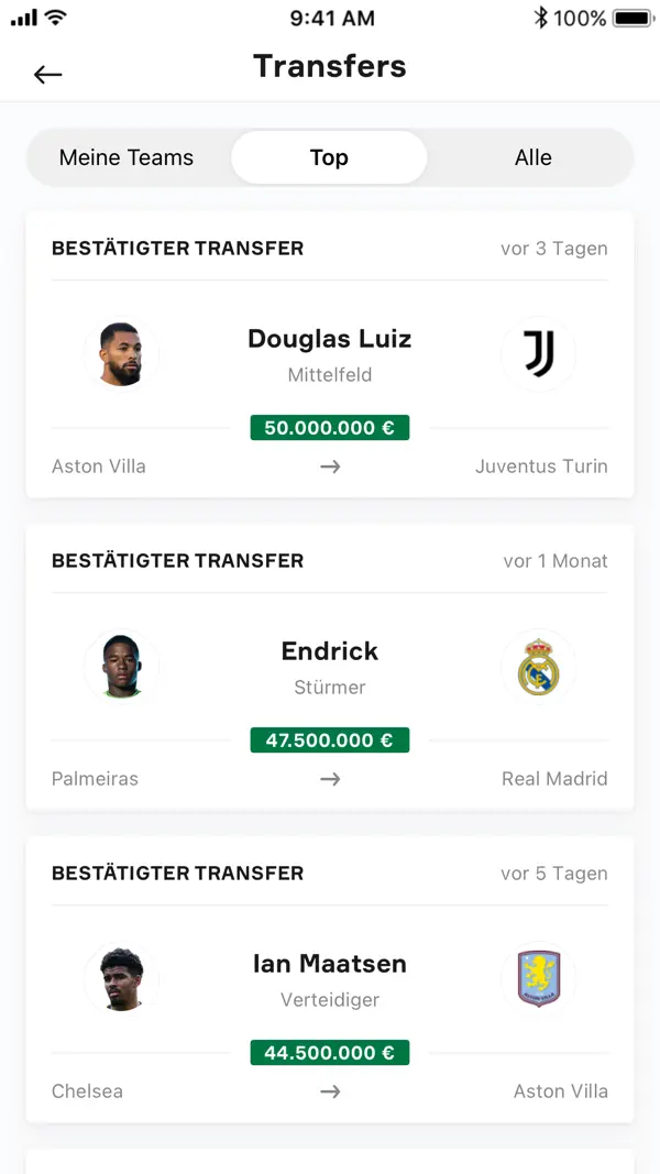 OneFootball - Fußball News iPhone App Screenshot 5 – Sport
