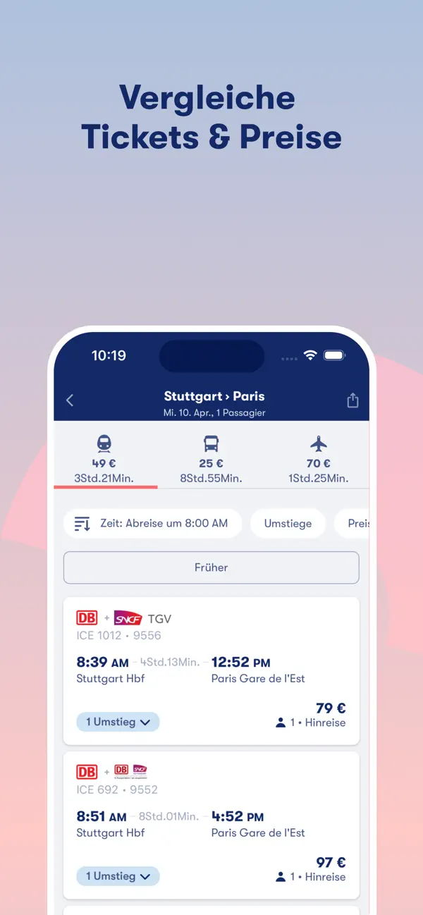Omio: Travel by Train, Bus, Fly Screenshot 4