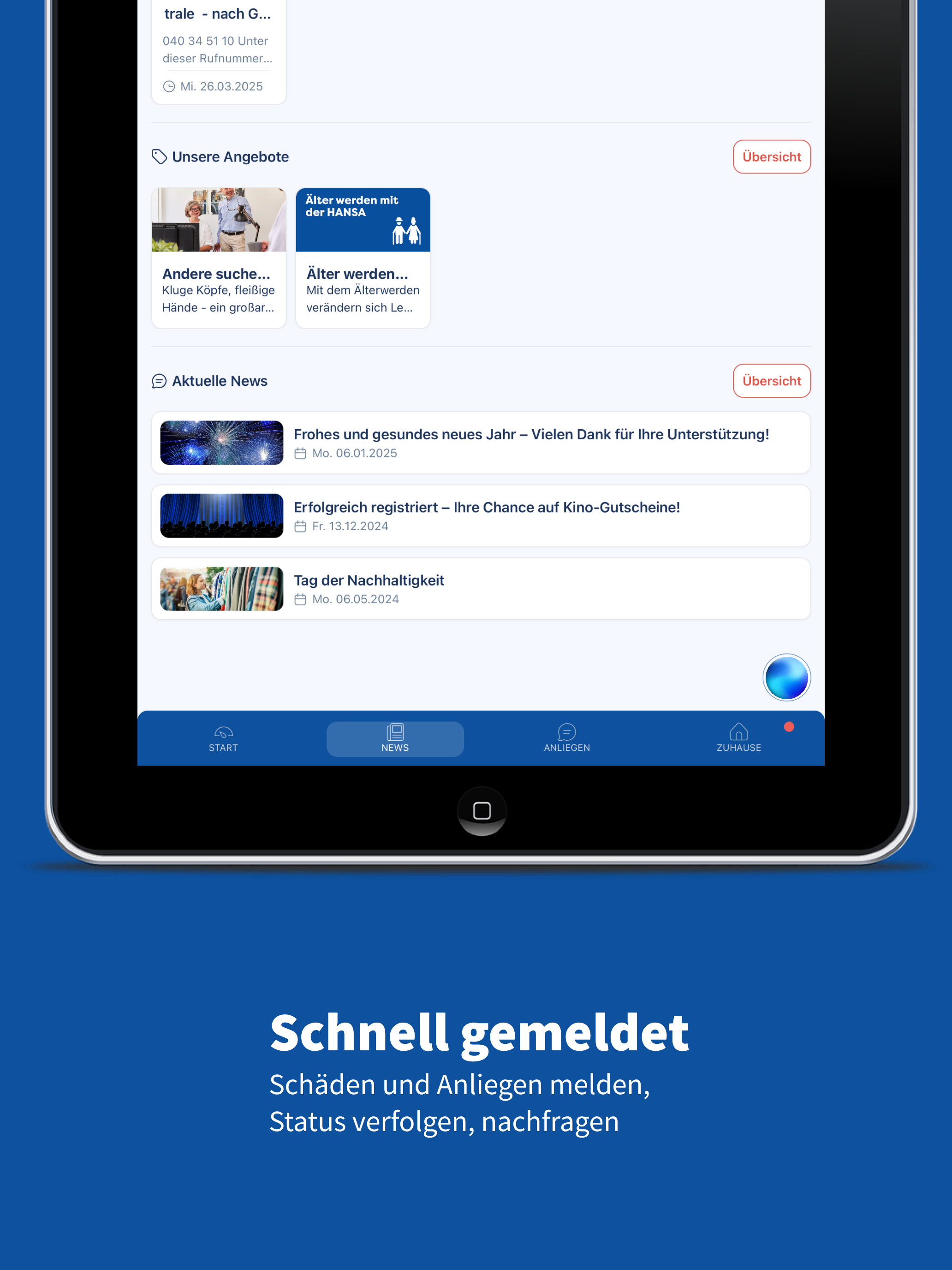 Mein HANSA-Service