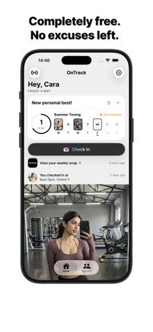 OnTrack - Gym Accountability iPhone screenshot