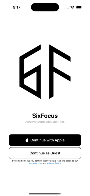 SixFocus - Minimalist Planner screenshot 1