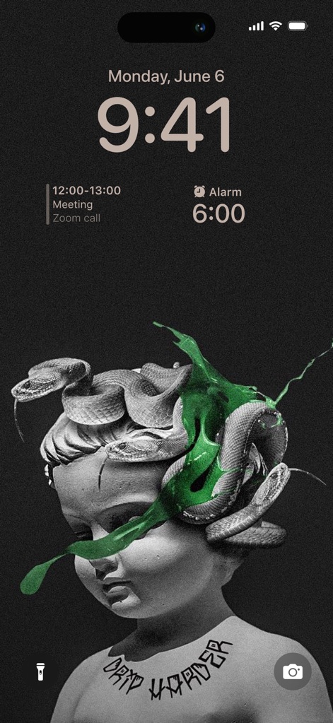 Cool Aesthetic Wallpapers 4K - Esta herramienta ofrece fondos de pantalla distintivos, fusionando elementos de iconografía oscura con detalles en verde vibrante que añaden un toque de originalidad.