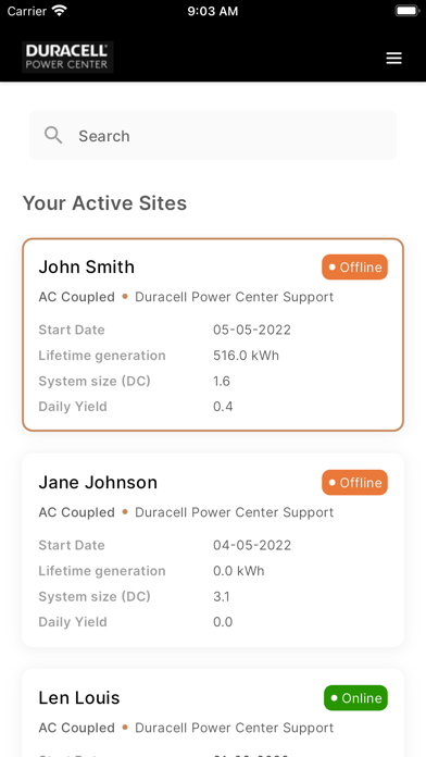 Duracell Home Energy Screenshot