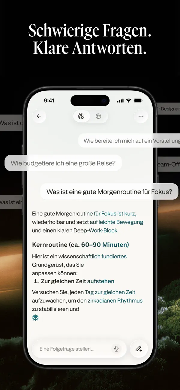 Perplexity: Ask Anything iPhone App Screenshot 2 – Produktivität
