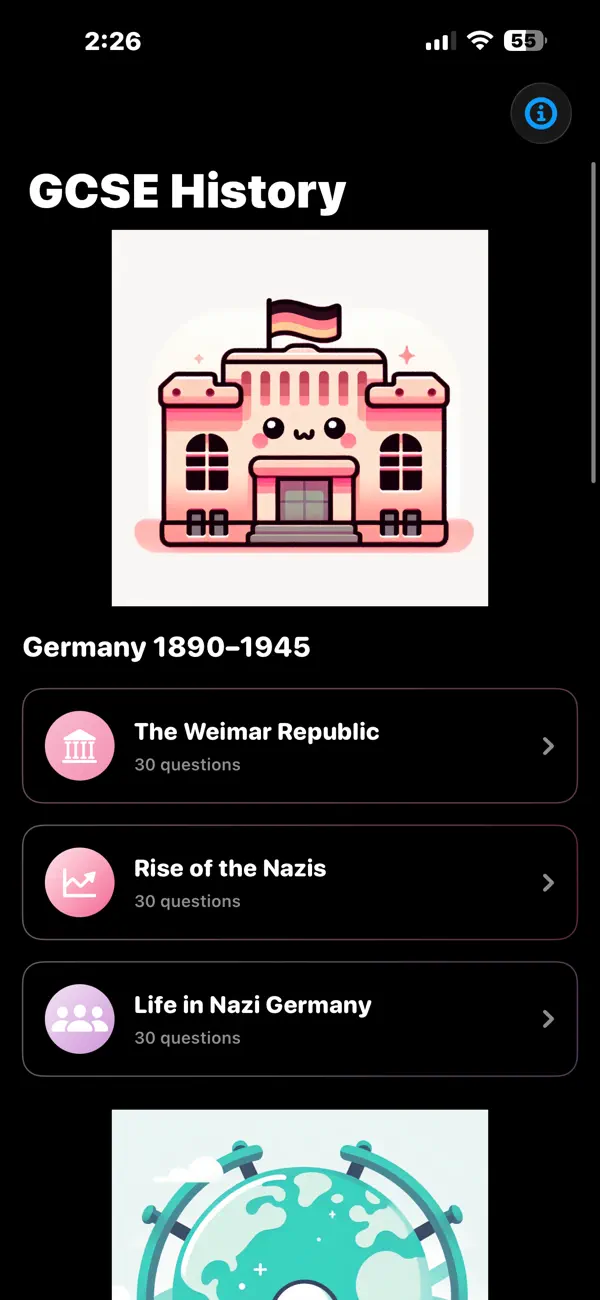 Screenshot #2 pour GCSE History Quiz