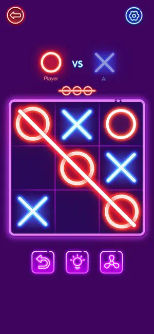 Tic Tac Toe:No Wifi Games Glow iPhone screenshot 1