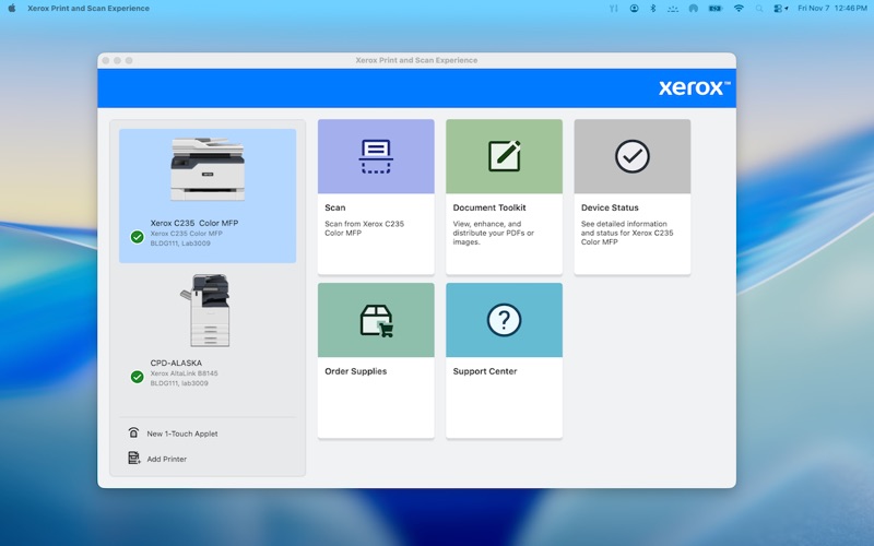 Xerox Print & Scan Experience app screenshot