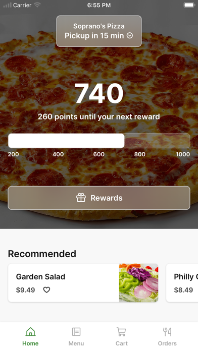 Soprano's Pizza iPhone screenshot 1 - Food & Drink app