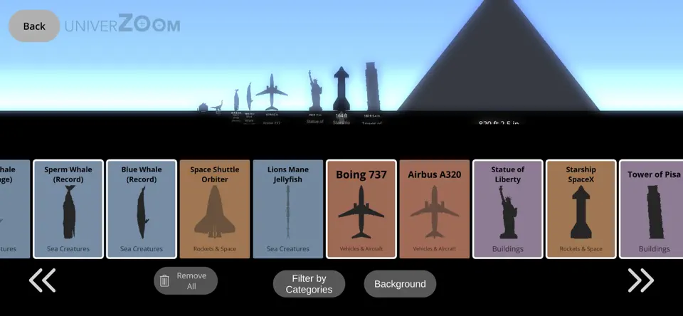 Capture d'écran de Univerzoom 2D Size Comparison sur iPhone 2