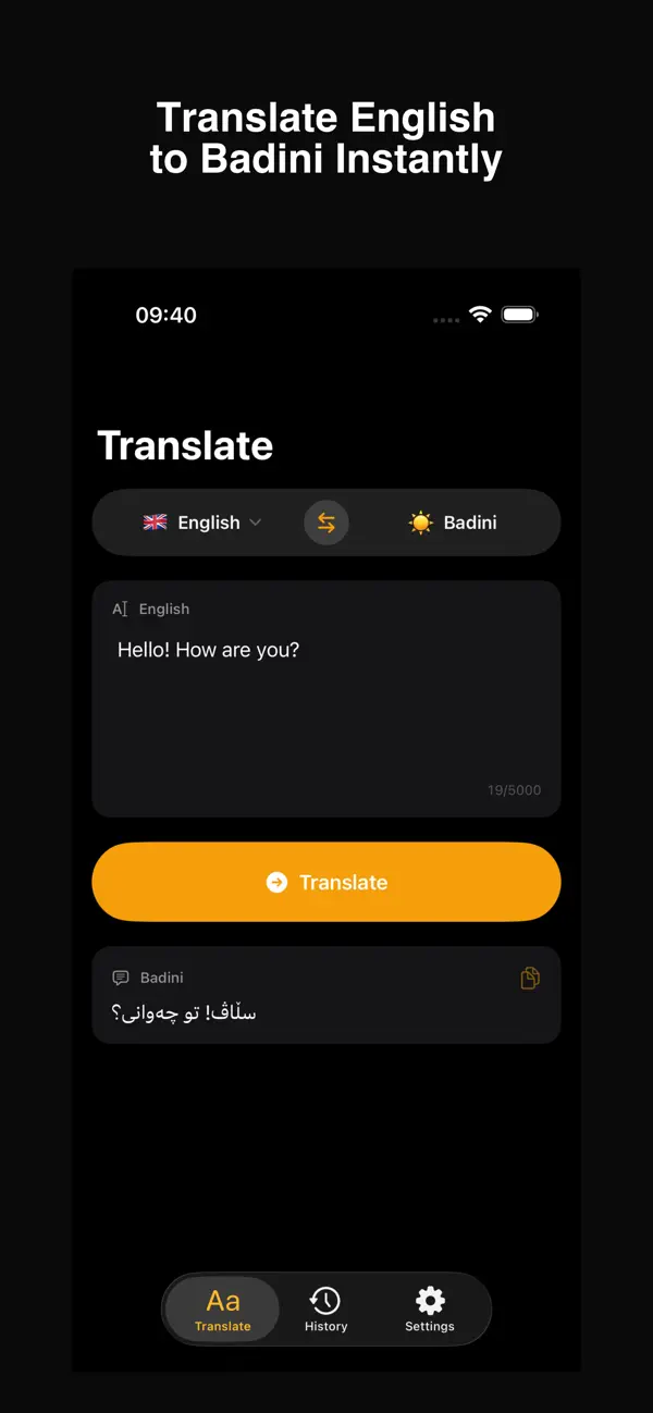 #1. Badini Translator (iOS) Ved: Daniel Carlsson