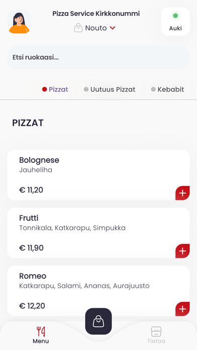 Pizza Service Kirkkonummi Screenshot
