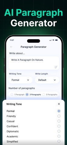 AI Paragraph - Essay Writer iPhone screenshot