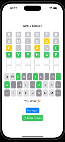 Letters Word Game iPhone screenshot