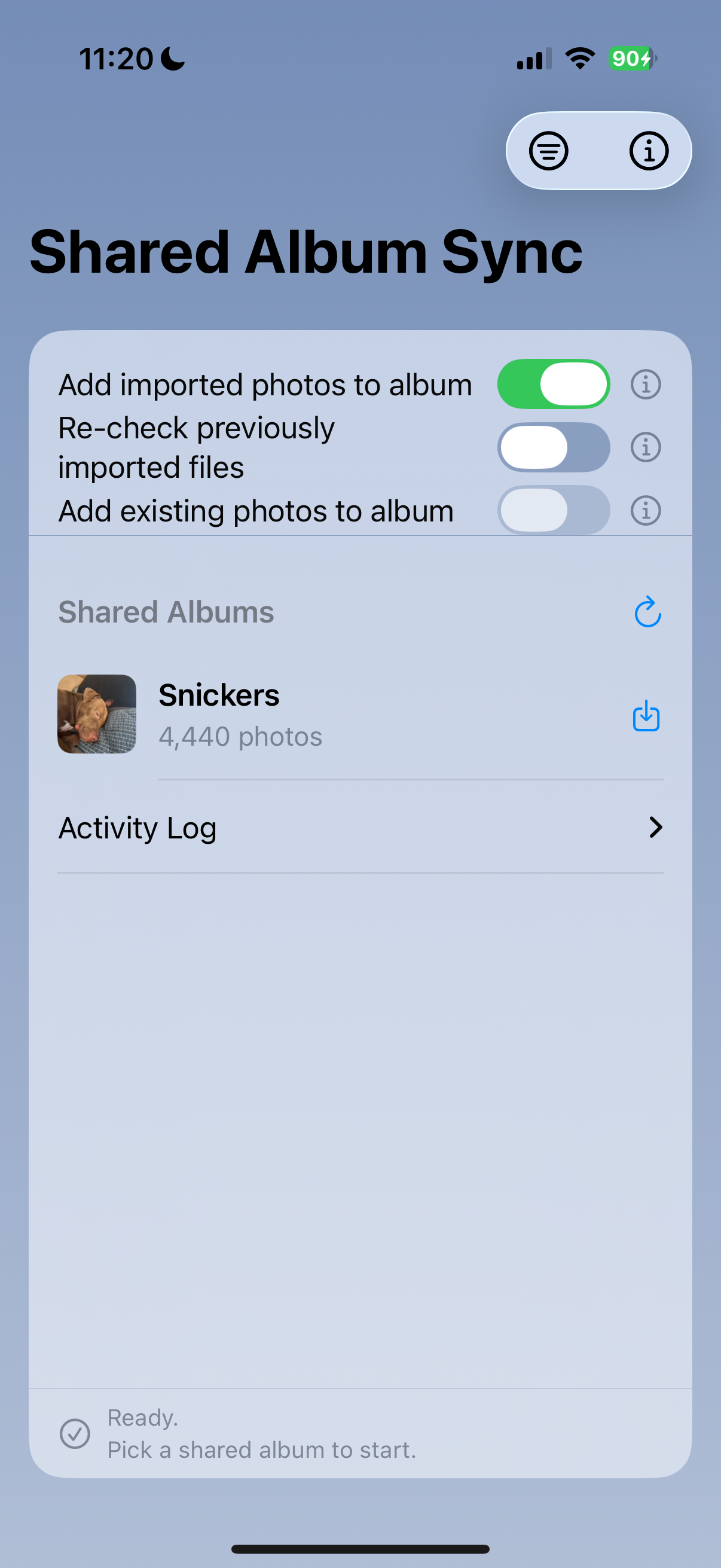 PhotoGraph Shared Album Sync