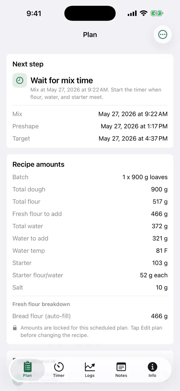 Screenshot #2 pour Sourdough Planner