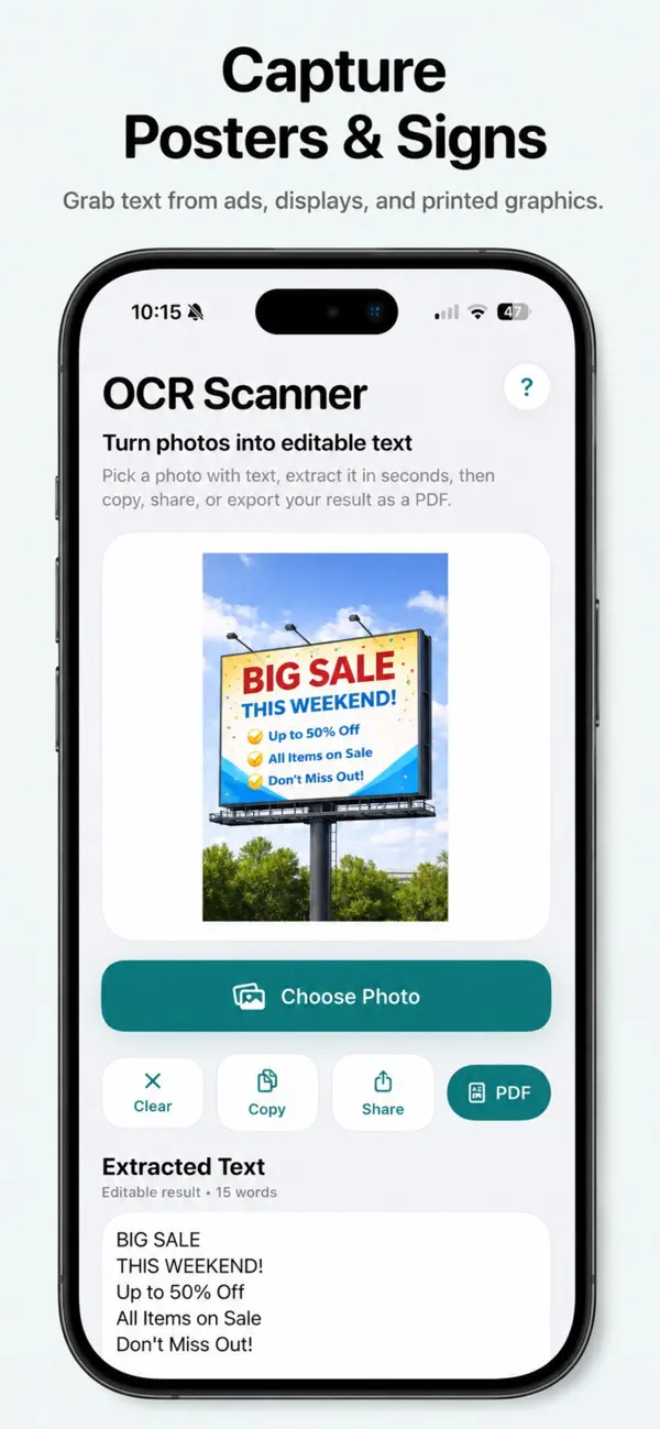 Screenshot #3 pour OCR Scanner - Photo to Text