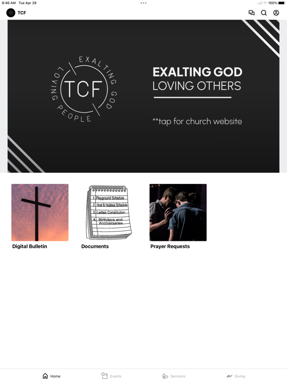 TCF Millersburg iPad screenshot 1 - Education app